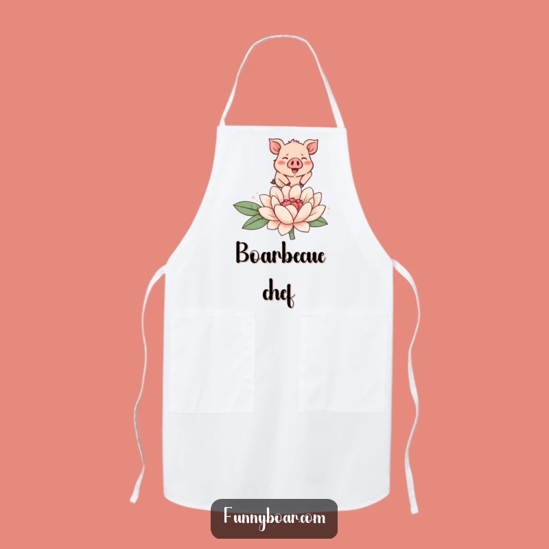 Funny Boar Flower Apron: Hilarious Chef Wear for Garden Fun