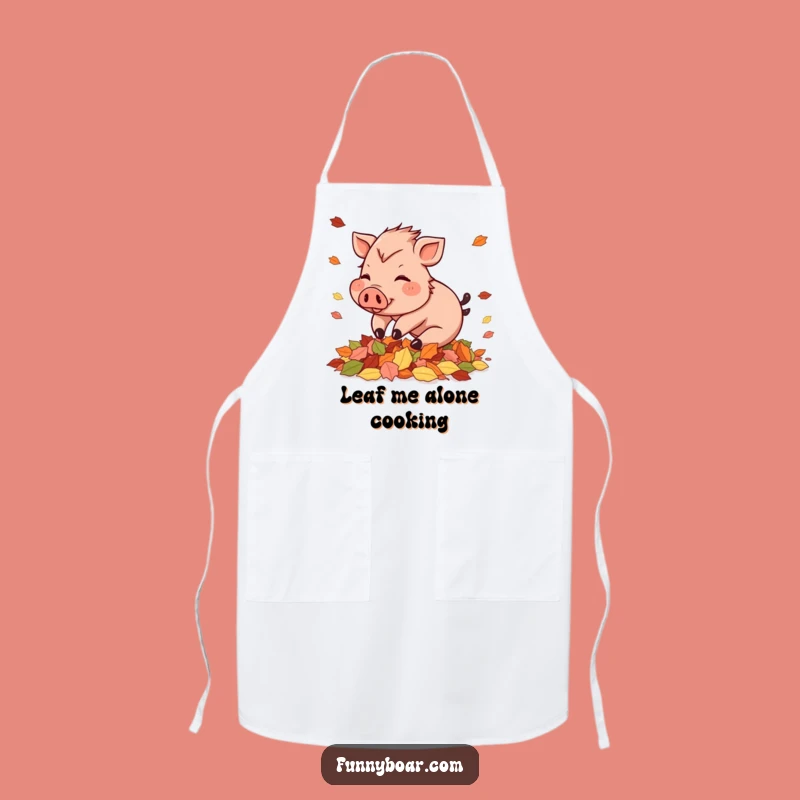 Funny Autumn Boar Apron: Kitchen Pig Art, Perfect Funny Gift for Fall Cooks