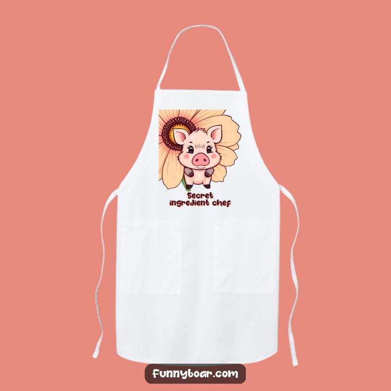 Funny Shy Boar Apron: Kitchen Cute Pig Art, Perfect Funny Gift