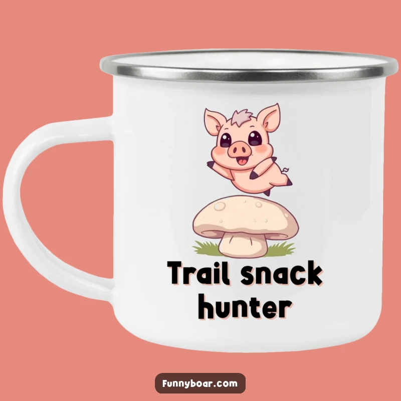 Funny Boar Mushroom Jump Camping Mug: Durable Pig Art, Great Funny Gift for Outdoors