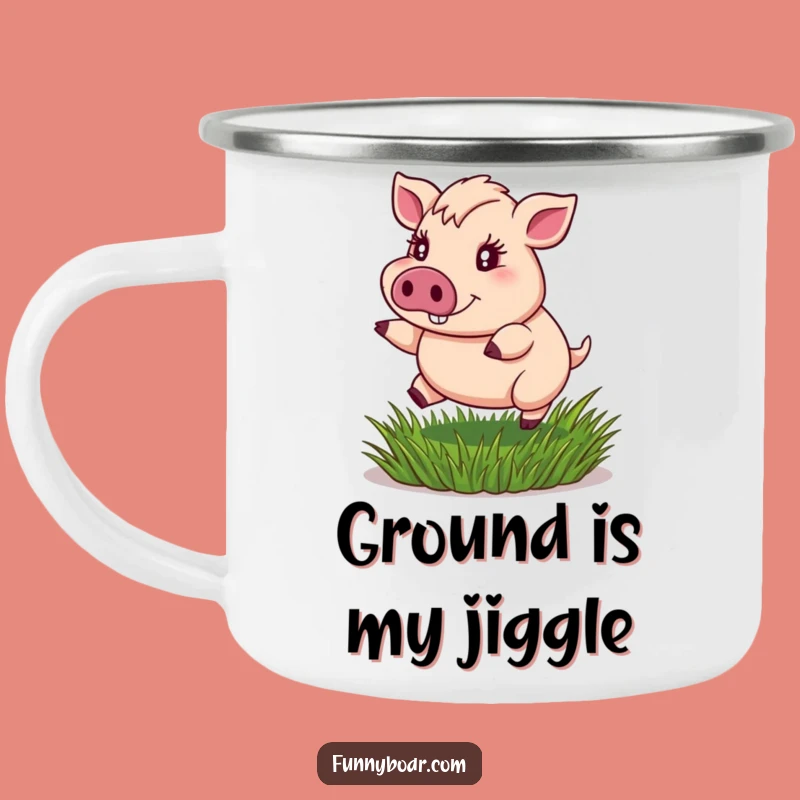 Funny Boar Camping Mug: Rugged & Joyful Bouncing Boar Mug
