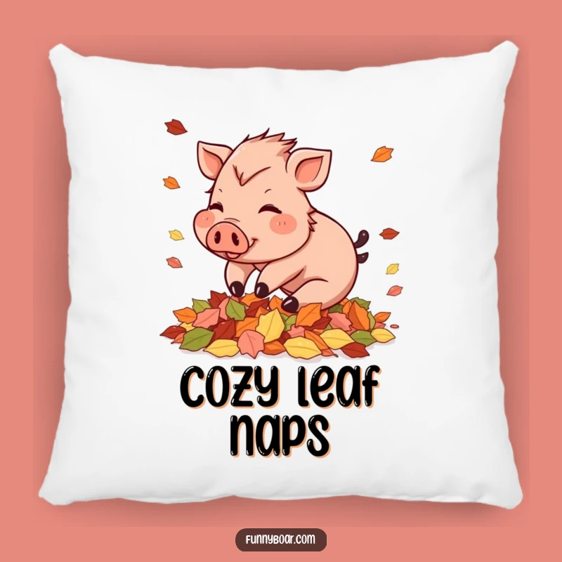 Funny Autumn Boar Pillow: Soft Pig Plush, Comfy and Funny Gift for Fall