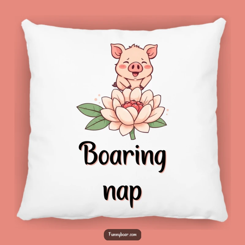 Funny Boar Flower Pillow: Soft Cartoon Cushion for Cozy Comfort