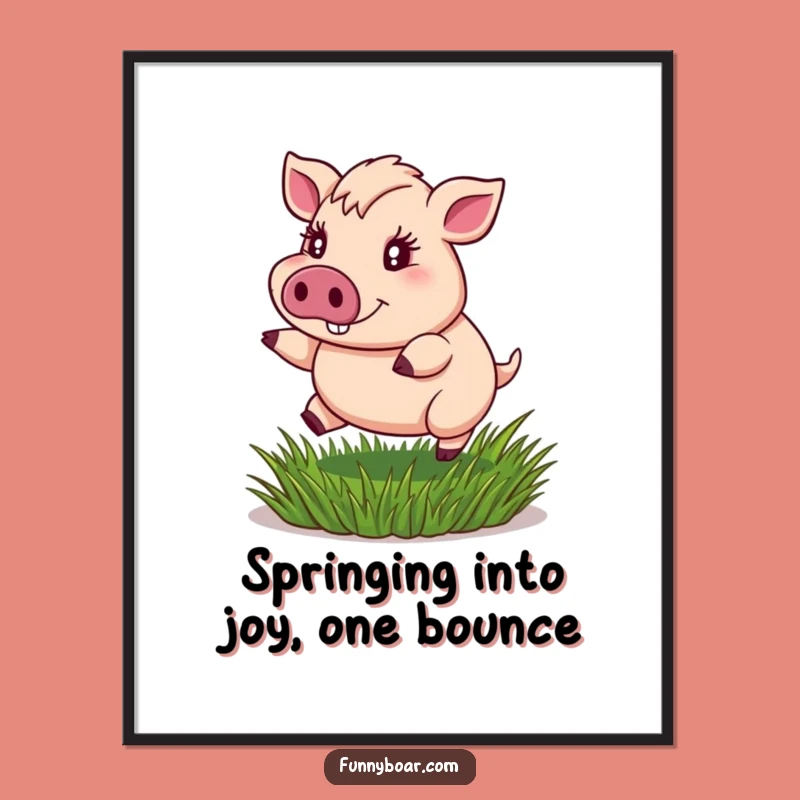 Cheerful Free Printable Wall Art: Bouncing Boar Joyful Decor