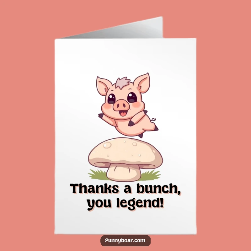 Free Printable Thank You Card: Oinking Boar Design for a Funny Downloadable Gift