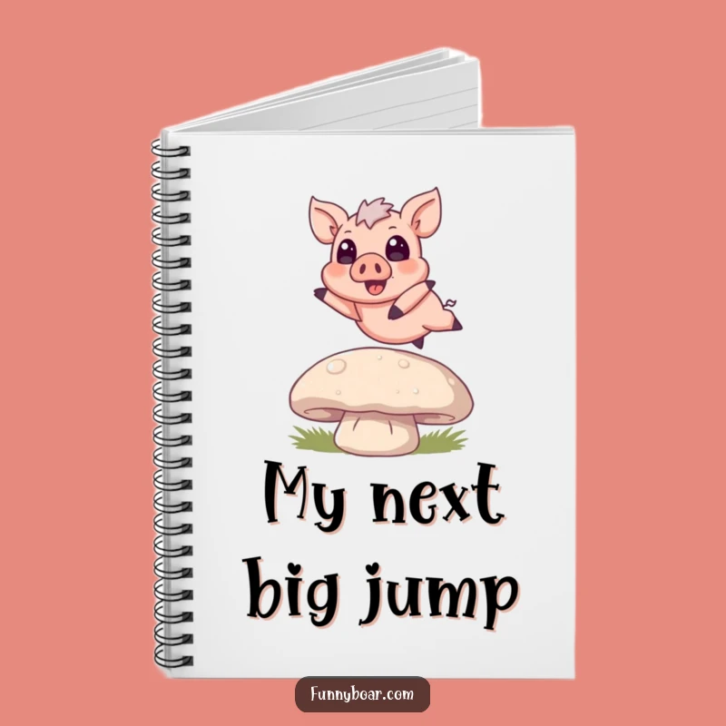 Funny Boar Mushroom Jump Notebook: Cute Pig Journal, Ideal Funny Gift for Writers