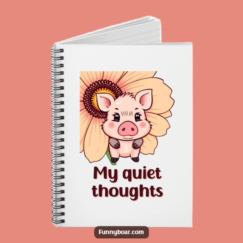 Funny Shy Boar Notebook: Cute Peeking Pig Journal, Ideal Funny Gift