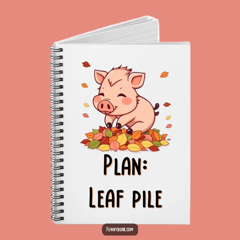 Funny Autumn Boar Notebook: Playful Pig Journal, Ideal Funny Gift for Fall Fans
